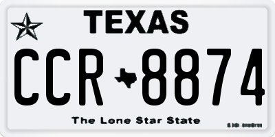 TX license plate CCR8874