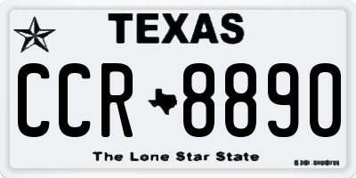 TX license plate CCR8890