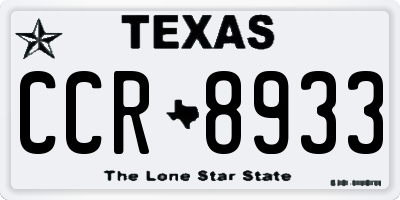 TX license plate CCR8933