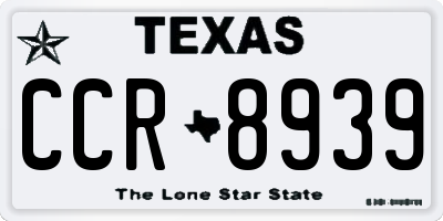 TX license plate CCR8939