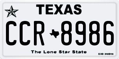TX license plate CCR8986