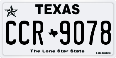 TX license plate CCR9078