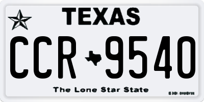 TX license plate CCR9540