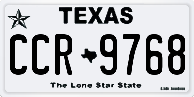 TX license plate CCR9768