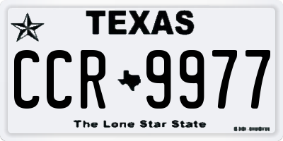 TX license plate CCR9977