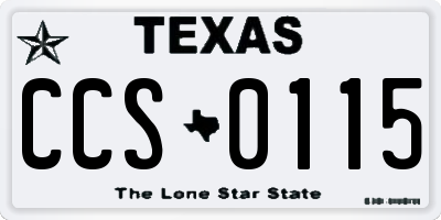 TX license plate CCS0115