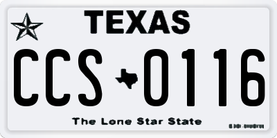TX license plate CCS0116