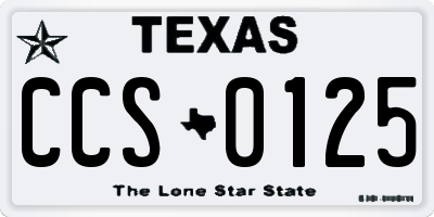 TX license plate CCS0125