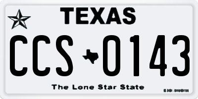 TX license plate CCS0143