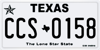 TX license plate CCS0158