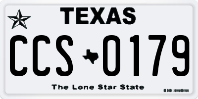 TX license plate CCS0179
