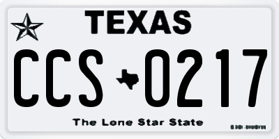 TX license plate CCS0217