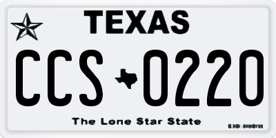 TX license plate CCS0220