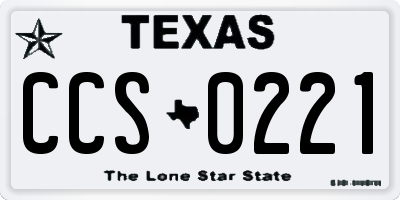 TX license plate CCS0221