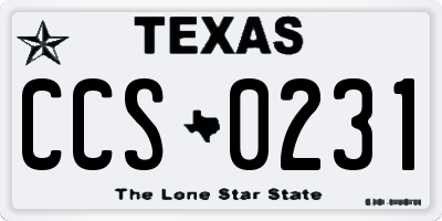 TX license plate CCS0231
