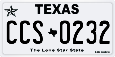 TX license plate CCS0232