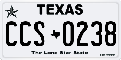 TX license plate CCS0238