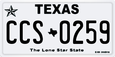 TX license plate CCS0259