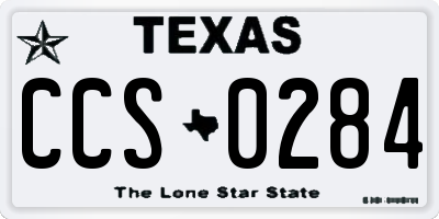 TX license plate CCS0284