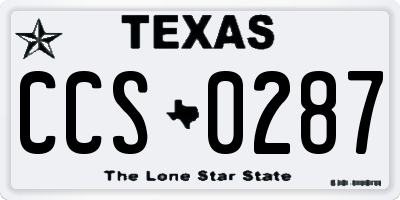 TX license plate CCS0287