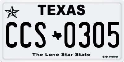 TX license plate CCS0305