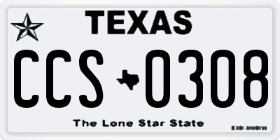 TX license plate CCS0308