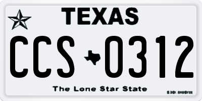 TX license plate CCS0312