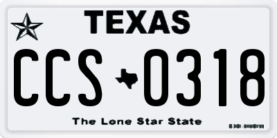 TX license plate CCS0318