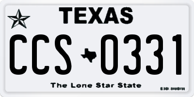 TX license plate CCS0331
