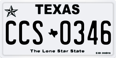 TX license plate CCS0346