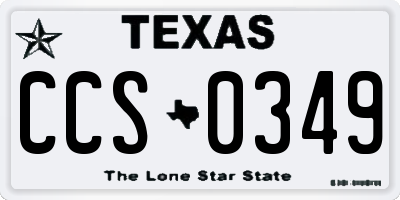 TX license plate CCS0349