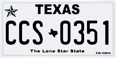 TX license plate CCS0351
