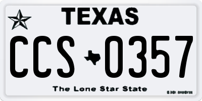TX license plate CCS0357