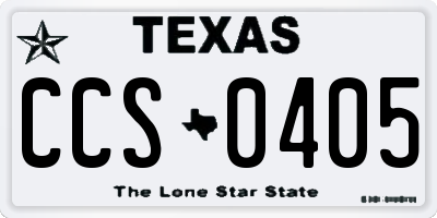 TX license plate CCS0405