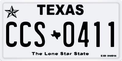 TX license plate CCS0411