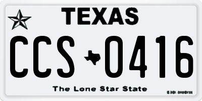 TX license plate CCS0416