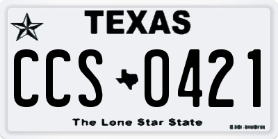 TX license plate CCS0421