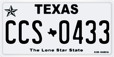 TX license plate CCS0433