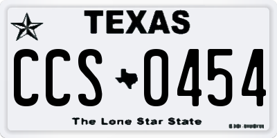TX license plate CCS0454