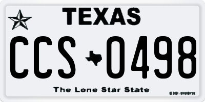 TX license plate CCS0498