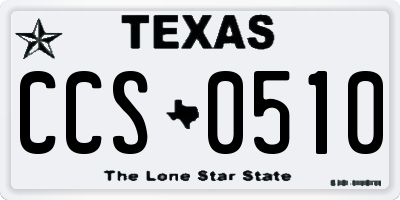 TX license plate CCS0510