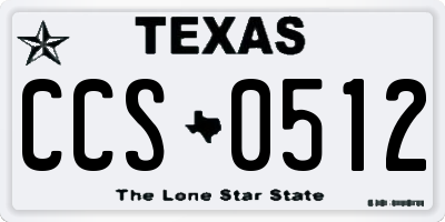 TX license plate CCS0512