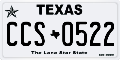 TX license plate CCS0522