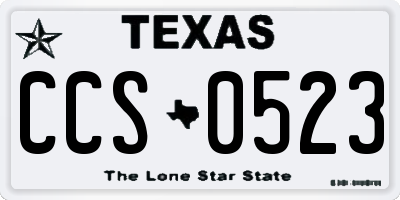 TX license plate CCS0523