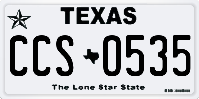 TX license plate CCS0535