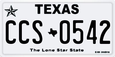TX license plate CCS0542