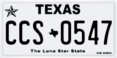 TX license plate CCS0547