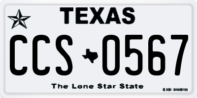 TX license plate CCS0567