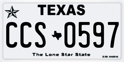 TX license plate CCS0597