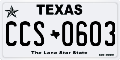 TX license plate CCS0603